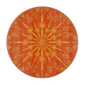 Retro Mandala Papaya Glass Cutting Board Snijplank (Voorkant)