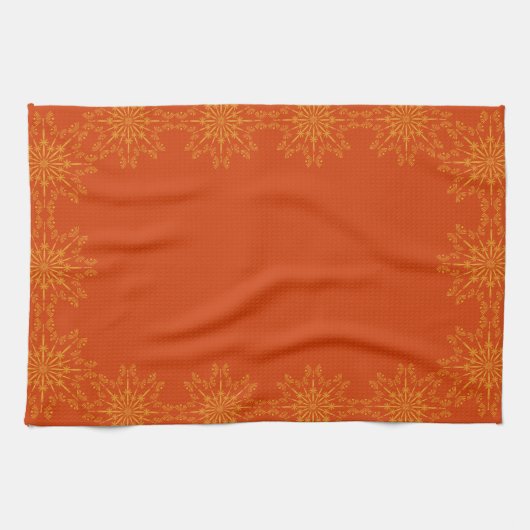 Retro Mandala Papaya Kitchen Towel Theedoek (Horizontaal)
