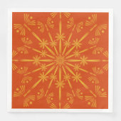 Retro Mandala Papaya Paper Napkins Servet (Voorkant)