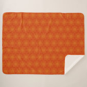 Retro Mandala Papaya Sherpa Blanket (3 Sizes) Deken (Voorkant (horizontaal))