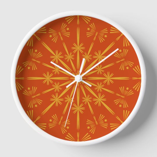 Retro Mandala Papaya Wood Gekapte klok (Voorkant)