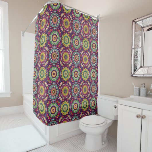 Retro Mandala Patroon Douchegordijn (In situ)
