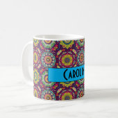 Retro Mandala Patroon Persoonlijk Koffiemok (Voorkant links)