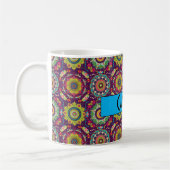 Retro Mandala Pattern Gepersonaliseerd Koffiemok (Links)