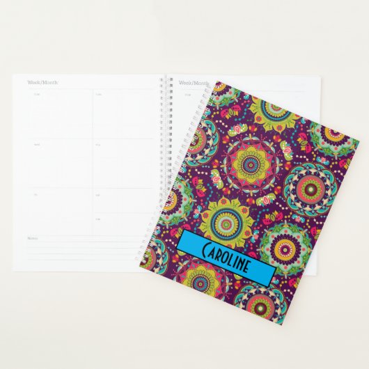 Retro Mandala Pattern Gepersonaliseerd Planner (Display)