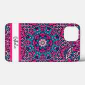 Retro Mandala Pattern met naam Luxury Case-Mate iPhone Case (Achterkant (horizontaal))