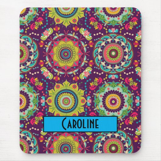 Retro Mandala Pattern Muismat (Voorkant)