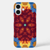 Retro Mandala Rood Blauw en Geel Case-Mate iPhone Case (Achterkant)