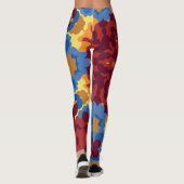 Retro Mandala Rood Blauw en Geel Leggings (Achterkant)