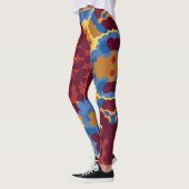 Retro Mandala Rood Blauw en Geel Leggings (Links)