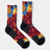 Retro Mandala Rood Blauw en Geel Sokken (Rechts)