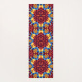 Retro Mandala Rood Blauw en Geel Yogamat (Achterkant)