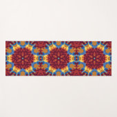 Retro Mandala Rood Blauw en Geel Yogamat (Voorkant (horizontaal))