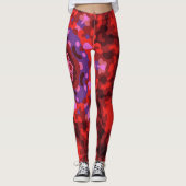Retro Mandala rood en Paarse Leggings (Voorkant)