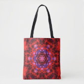 Retro Mandala rood en Paarse Tote Bag (Voorkant)