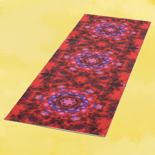 Retro Mandala rood en Paarse Yogamat