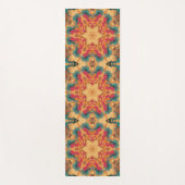 Retro Mandala rood geel en blauw Yogamat (Voorkant)