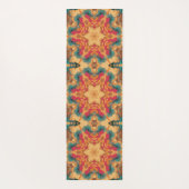 Retro Mandala rood geel en blauw Yogamat (Achterkant)