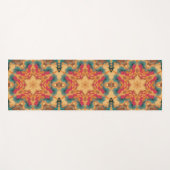 Retro Mandala rood geel en blauw Yogamat (Voorkant (horizontaal))