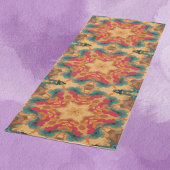 Retro Mandala rood geel en blauw Yogamat