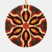 Retro Mandala rood Sinaasappel en bruin Keramisch Ornament (Voorkant)
