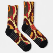 Retro Mandala rood Sinaasappel en bruin Sokken (Rechts)
