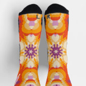 Retro Mandala Rood Sinaasappel Paarse en Geel Sokken (Top)