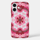 Retro Mandala Roze Rood en Wit Case-Mate iPhone Case (Achterkant)