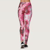 Retro Mandala Roze Rood en Wit Leggings (Achterkant)
