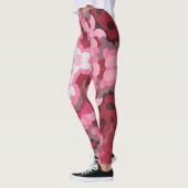 Retro Mandala Roze Rood en Wit Leggings (Links)