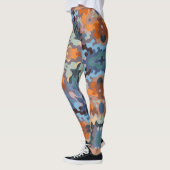 Retro Mandala Sinaasappel blauw en geel Leggings (Links)
