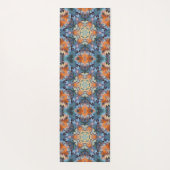 Retro Mandala Sinaasappel blauw en geel Yogamat (Achterkant)