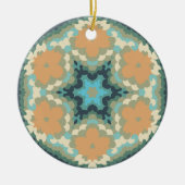 Retro Mandala Sinaasappel en blauw Keramisch Ornament (Voorkant)