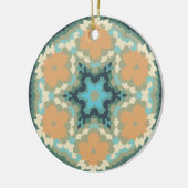 Retro Mandala Sinaasappel en blauw Keramisch Ornament (Links)