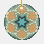 Retro Mandala Sinaasappel en blauw Keramisch Ornament (Achterkant)