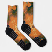 Retro Mandala Sinaasappel en geel Sokken (Rechts)