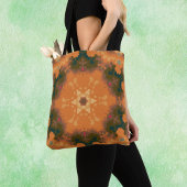 Retro Mandala Sinaasappel en geel Tote Bag