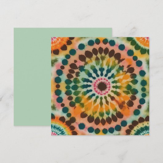 Retro Mandala Tie Dye Kaart (Voorkant / Achterkant)
