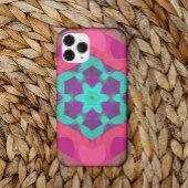 Retro Mandala - ventilatorroze blauw en Paars Case-Mate iPhone Case