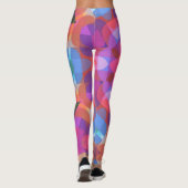 Retro Mandala - ventilatorroze blauw en Paars Leggings (Achterkant)