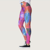 Retro Mandala - ventilatorroze blauw en Paars Leggings (Links)
