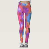 Retro Mandala - ventilatorroze blauw en Paars Leggings (Voorkant)