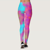 Retro Mandala - ventilatorroze blauw en Paars Leggings (Achterkant)