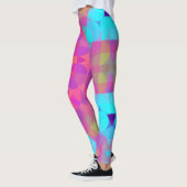 Retro Mandala - ventilatorroze blauw en Paars Leggings (Links)