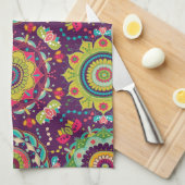 Retro Mandala's Patroon Theedoek (Quarter Fold)