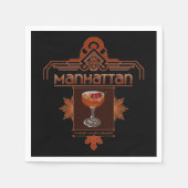 Retro Manhattan Cocktail Illustratie Servet (Voorkant)