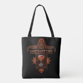 Retro Manhattan Cocktail Illustratie Tote Bag (Achterkant)