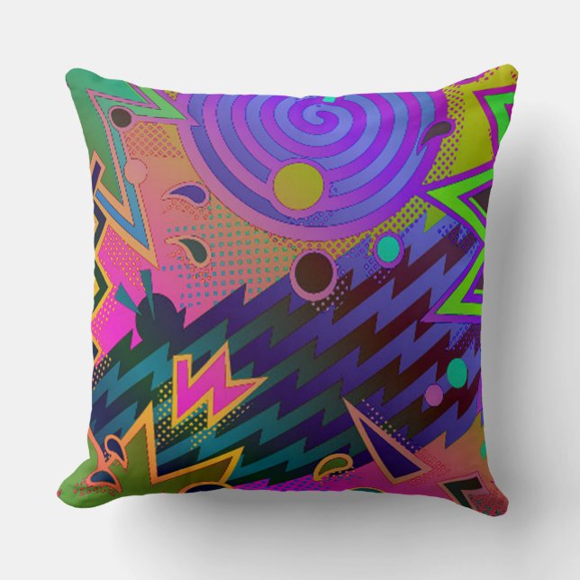 Retro Mania 80's Abstract Kussen (Voorkant)