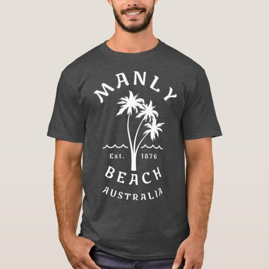 Retro Manly Beach Original Australia Graphic T-shirt (Voorkant)