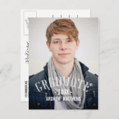 Retro mannelijk | Uitnodiging voor afstudeerfeest (Voorkant / Achterkant)